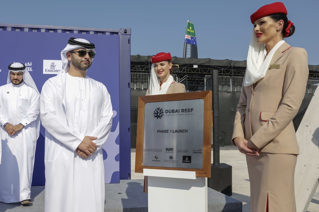 His Highness Sheikh Mansoor bin Mohammed bin Rashid Al Maktoum, Chairman of the Dubai Sports Council, today witnessed the landmark launch of DUBAI REEF’s phase one deployment plan.